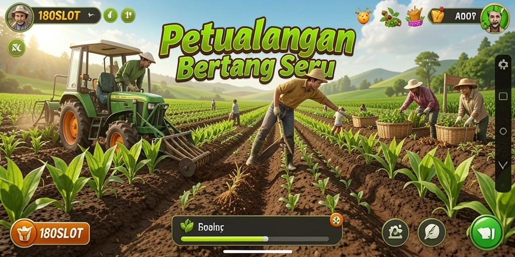 Tampilan menarik dari gameplay bertani di 180SLOT.