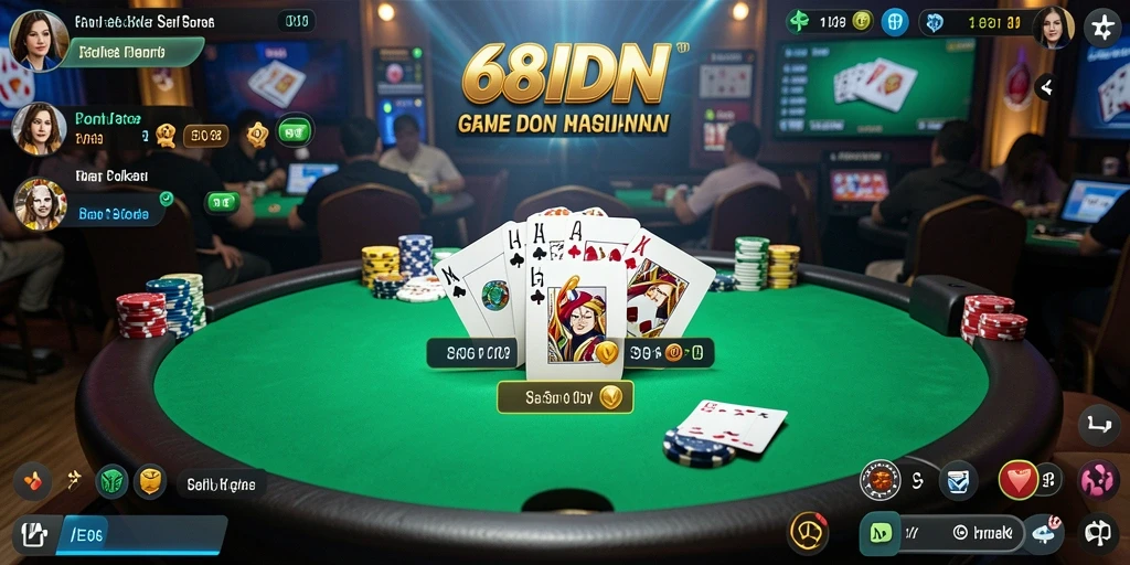 Tampilan gameplay poker yang menarik di 68IDN.