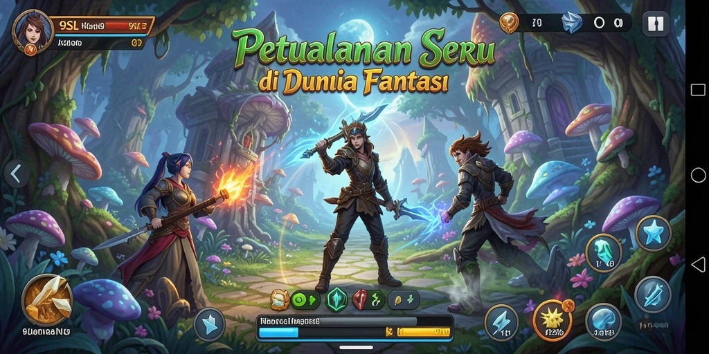 Tampilan gameplay menarik dalam dunia petualangan penuh warna di 9SL.