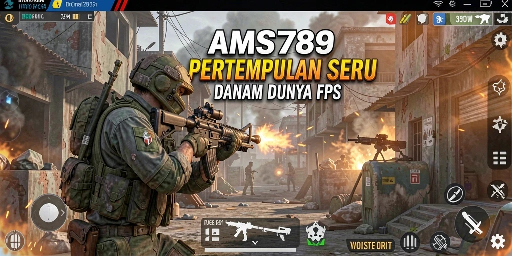 Screenshot utama AMS789 menampilkan aksi gameplay menegangkan dalam FPS.