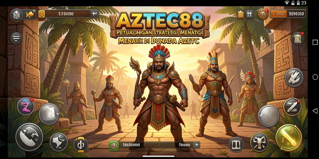 Gameplay menarik dengan strategi dan pertempuran di AZTEC88.