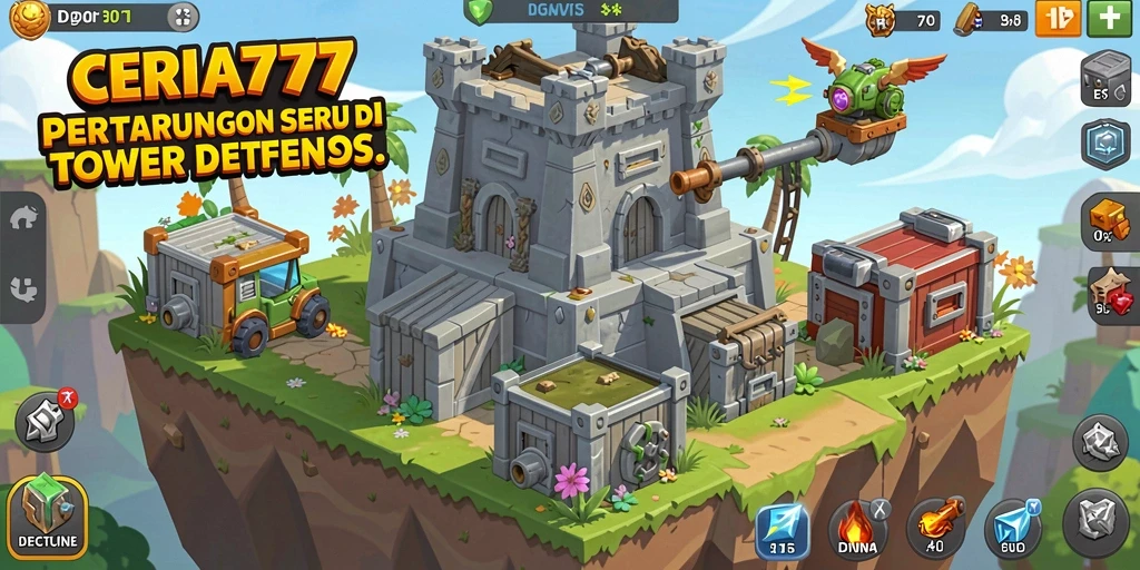 Gameplay seru dalam CERIA777 di dunia Tower Defense.