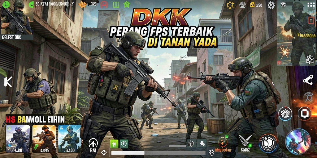 Screenshot DKK menampilkan aksi pertempuran seru di arena FPS.