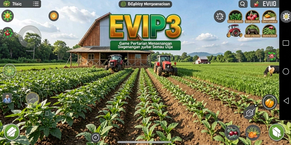 Screenshot EVIP3 menampilkan gameplay yang seru dalam bertani.