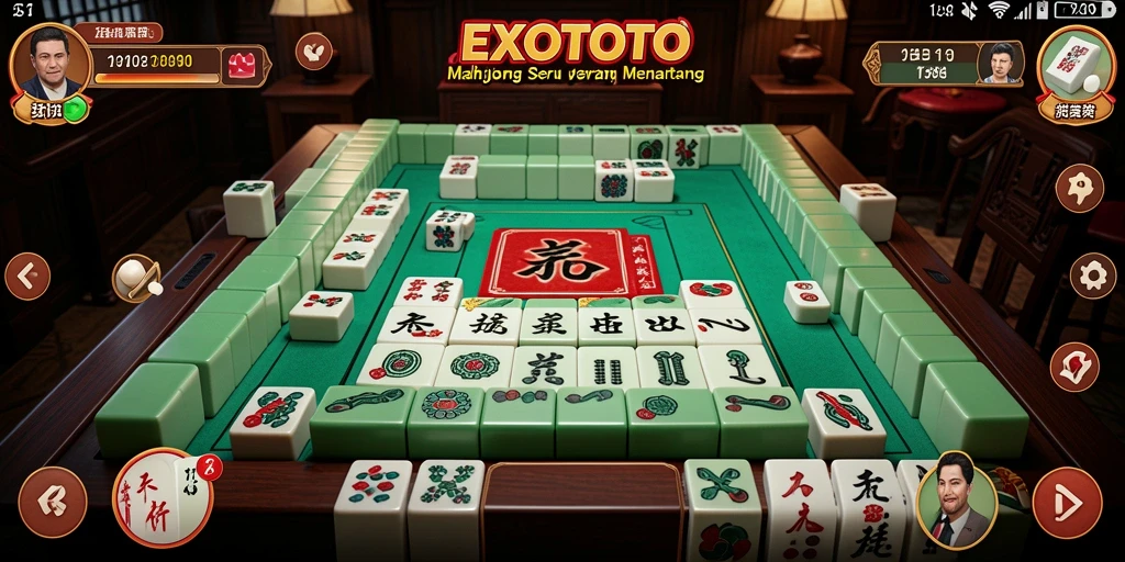 Tampilan gameplay Mahjong yang seru dan menarik di EXOTOTO.
