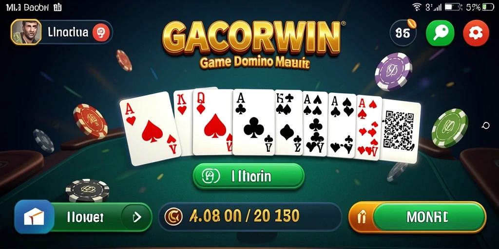Tampilan gameplay seru GACORWIN dengan tumpukan domino.
