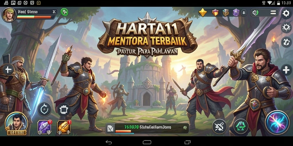 Tampilan screenshot HARTA11 menampilkan pertempuran seru dalam gaya Tower Defense.