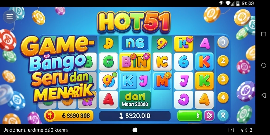 Tampilan utama game Bingo HOT51 dengan gameplay yang seru.
