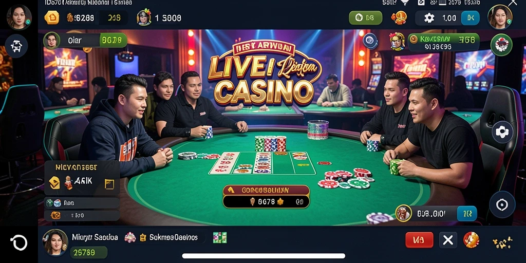 Tampilan gameplay Live Casino yang memukau dan interaktif.