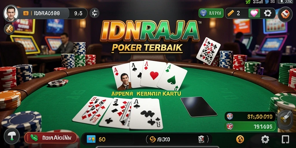 Screenshot gameplay IDNRAJA menampilkan suasana seru permainan Poker.