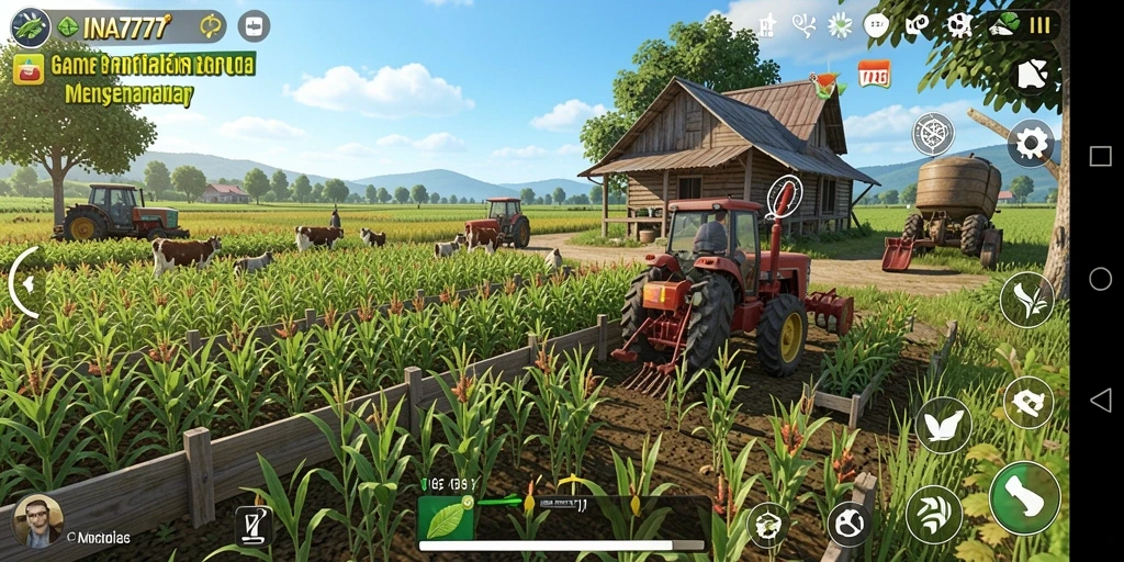 Gameplay <strong>INA777</strong> yang seru dengan bertani dan panen hasil.
