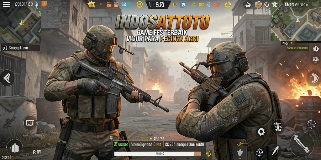 Screenshot gameplay <strong>INDOSATTOTO</strong> dengan aksi tembak-menembak yang mendebarkan.