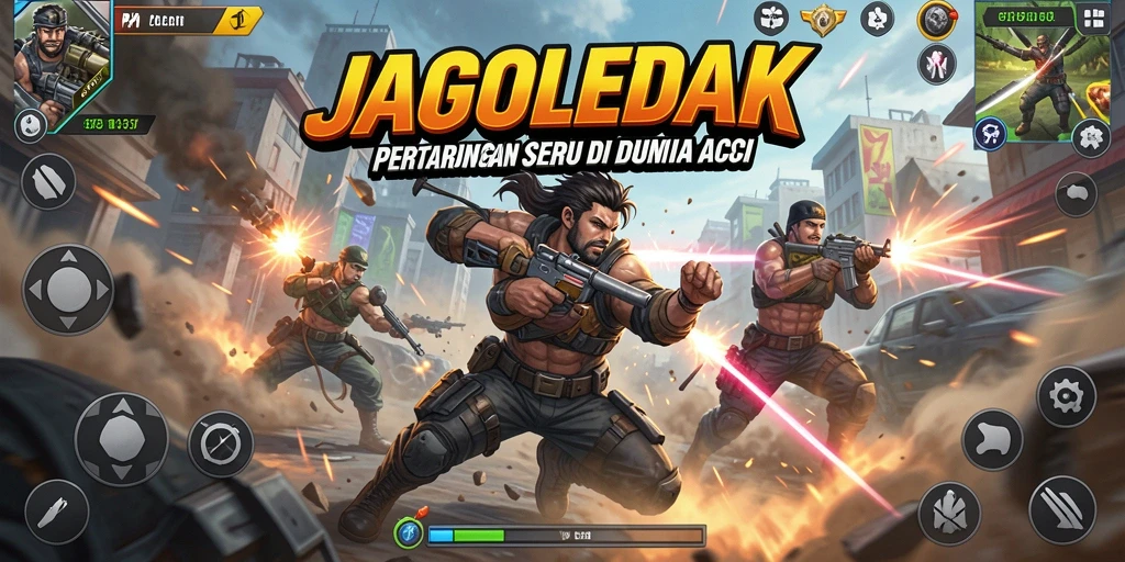 Tangkapan layar utama JAGOLEDAK menunjukkan aksi pertarungan yang mendebarkan.