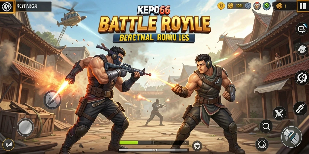 Gameplay seru dalam pertempuran Battle Royale yang mendebarkan.