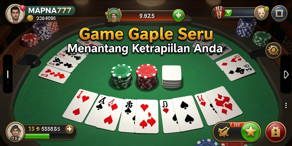 Tampilan gameplay MAPNA777 yang menarik dan interaktif di game Gaple.