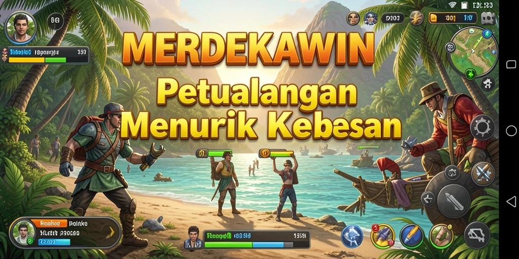 Screenshot gameplay <strong>MERDEKAWIN</strong> menampilkan momen mendebarkan dari petualangan seru.