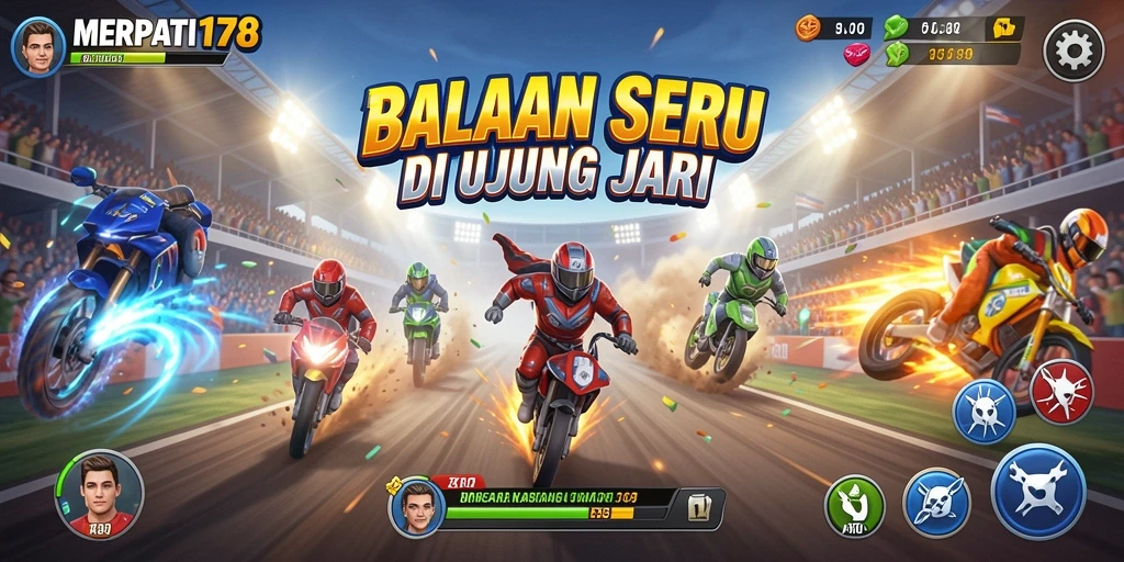 Tampilan seru dari gameplay balapan di MERPATI178