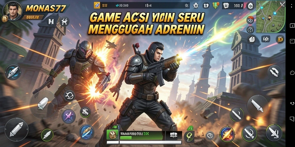 Tampilan gameplay seru di MONAS77 yang penuh aksi.