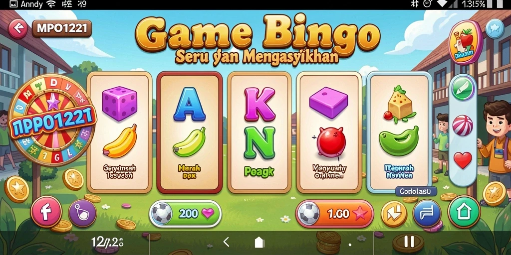 Tampilan gameplay menarik dari MPO1221 dengan suasana Bingo yang seru.