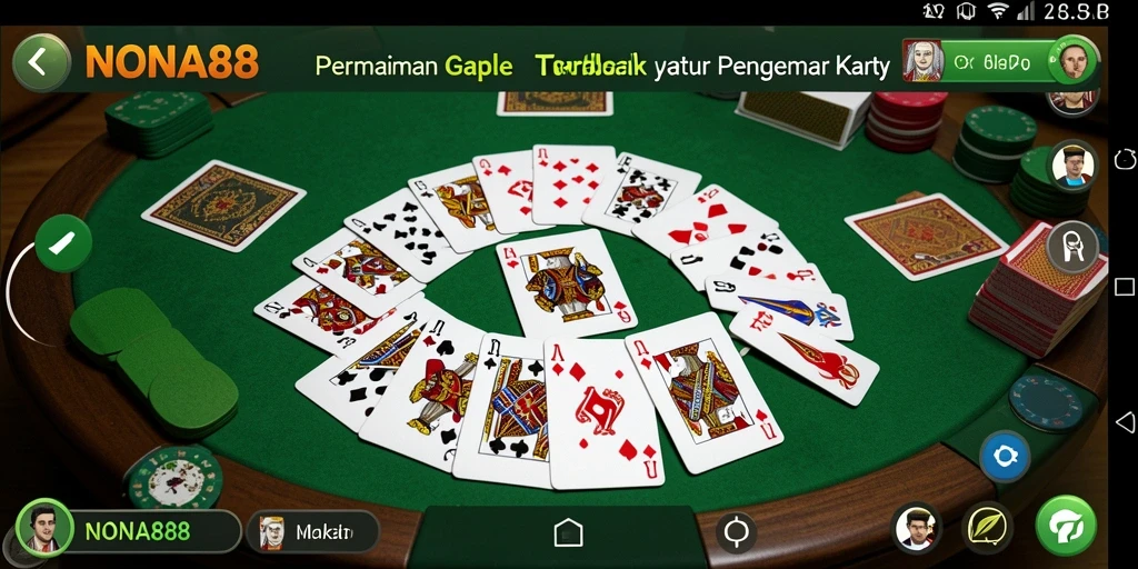Tampilan utama gameplay Gaple di NONA88 yang menarik.