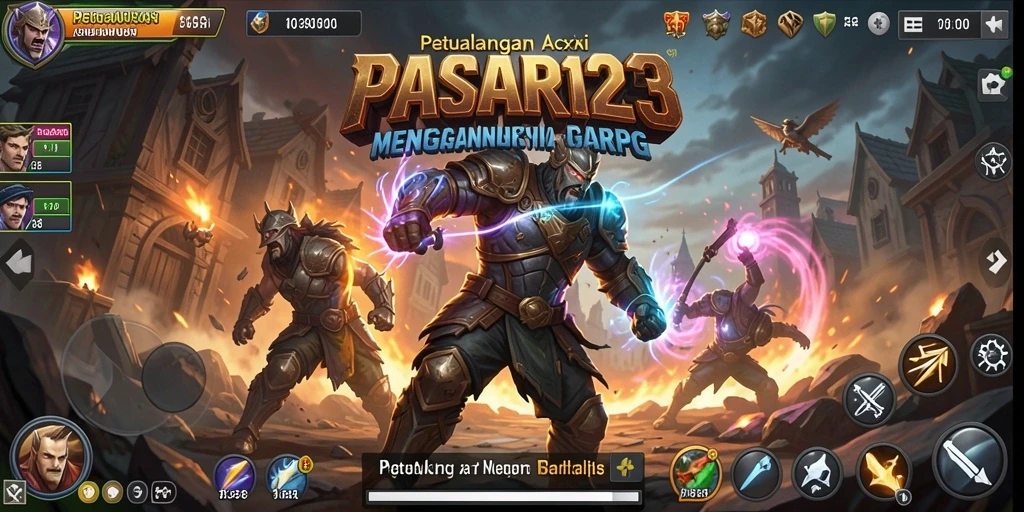 Screenshot utama PASAR123 menampilkan aksi pertempuran yang mendebarkan dalam dunia ARPG.