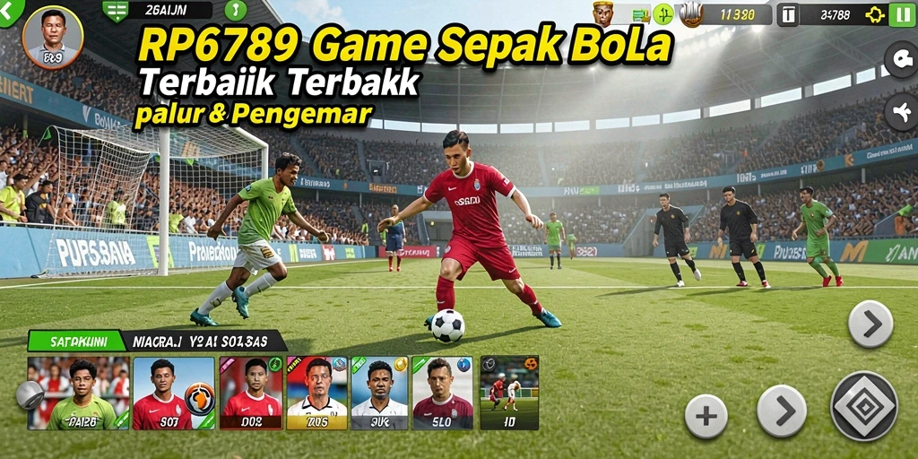Gameplay mendebarkan di lapangan sepak bola.
