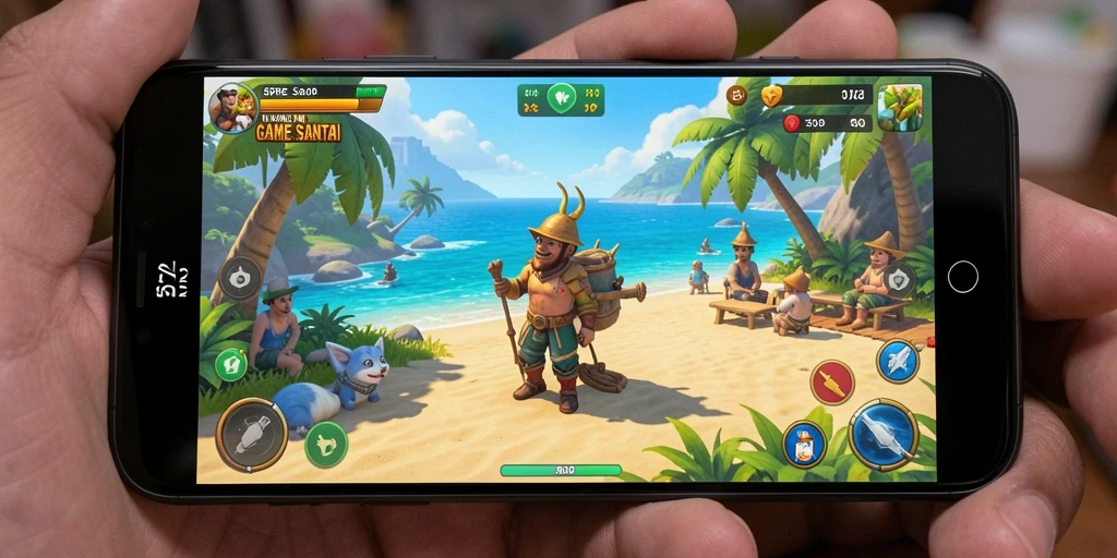 Tampilan gameplay SP212 yang ceria dan mengasyikkan.
