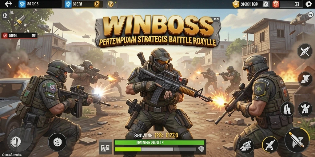 Screenshot gameplay WINBOSS yang memperlihatkan aksi seru Battle Royale.