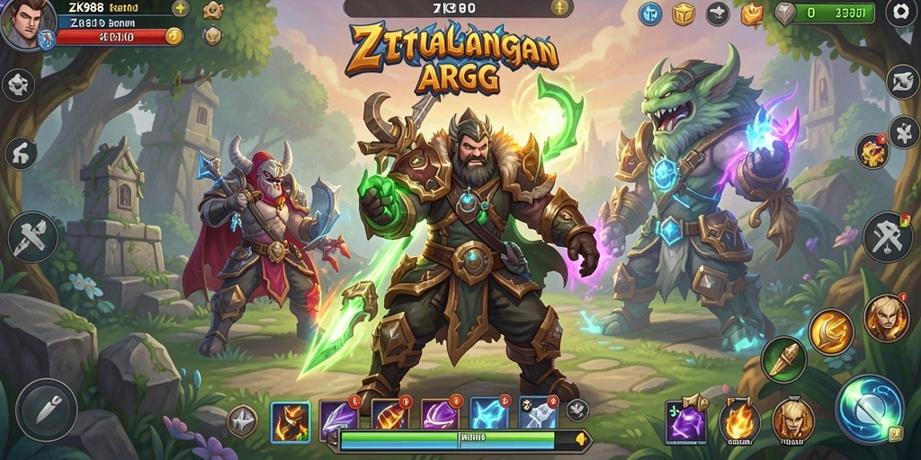 Tampilan layar <strong>ZK988</strong> saat pemain bertempur melawan monster legendaris.